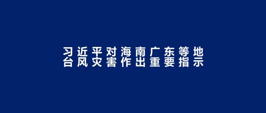 习近平对海南广东等地台风灾害作出重要指示